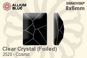 Swarovski Cosmic Flat Back No-Hotfix (2520) 8x6mm - Clear Crystal With Platinum Foiling - Click Image to Close