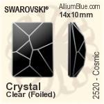 施華洛世奇 天宇 平底石 (2520) 14x10mm - 透明白色 白金水銀底