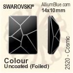 スワロフスキー Cosmic フラットバック ラインストーン (2520) 14x10mm - カラー（コーティングなし） プラチナフォイル