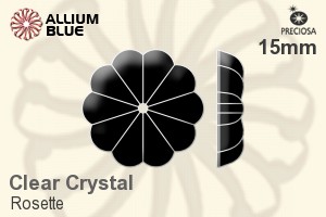 Preciosa Rosette (2528) 15mm - Clear Crystal - Click Image to Close