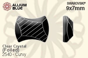 Swarovski Curvy Flat Back No-Hotfix (2540) 9x7mm - Clear Crystal With Platinum Foiling - Click Image to Close