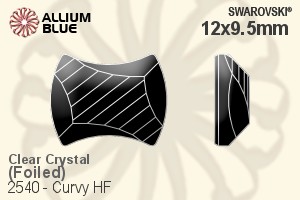 スワロフスキー Curvy ラインストーン ホットフィックス (2540) 12x9.5mm - クリスタル 裏面アルミニウムフォイル - ウインドウを閉じる