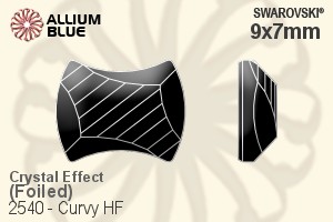 スワロフスキー Curvy ラインストーン ホットフィックス (2540) 9x7mm - クリスタル エフェクト 裏面アルミニウムフォイル - ウインドウを閉じる