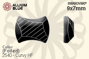 スワロフスキー Curvy ラインストーン ホットフィックス (2540) 9x7mm - カラー 裏面アルミニウムフォイル - ウインドウを閉じる