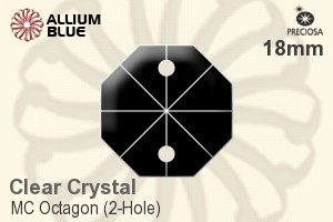 Preciosa MC Octagon (2-Hole) (2552) 18mm - Clear Crystal - 關閉視窗 >> 可點擊圖片