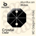 Preciosa MC Octagon (2-Hole) (2552) 20mm - Clear Crystal