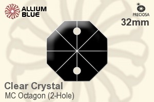 Preciosa MC Octagon (2-Hole) (2552) 32mm - Clear Crystal - 關閉視窗 >> 可點擊圖片