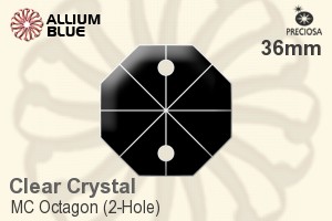 Preciosa MC Octagon (2-Hole) (2552) 36mm - Clear Crystal
