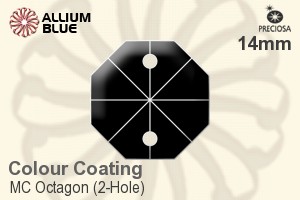Preciosa MC Octagon (2-Hole) (2552) 14mm - Colour Coating - 關閉視窗 >> 可點擊圖片