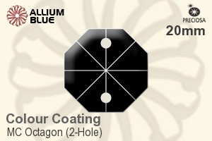 Preciosa MC Octagon (2-Hole) (2552) 20mm - Colour Coating - Click Image to Close