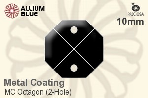 Preciosa MC Octagon (2-Hole) (2552) 10mm - Metal Coating - Haga Click en la Imagen para Cerrar