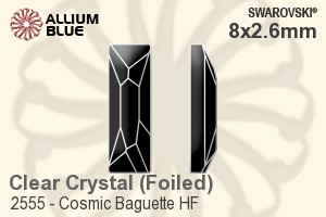 スワロフスキー Cosmic Baguette ラインストーン ホットフィックス (2555) 8x2.6mm - クリスタル 裏面アルミニウムフォイル - ウインドウを閉じる