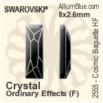 施华洛世奇 天宇 长方 熨底平底石 (2555) 8x2.6mm - 白色（半涂层） 铝质水银底