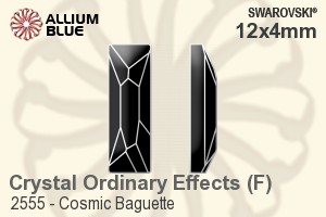 Swarovski Cosmic Baguette Flat Back No-Hotfix (2555) 12x4mm - Crystal Effect With Platinum Foiling - Click Image to Close