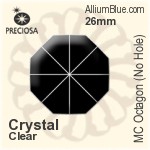 Preciosa MC Octagon (No Hole) (2570) 26mm - Clear Crystal