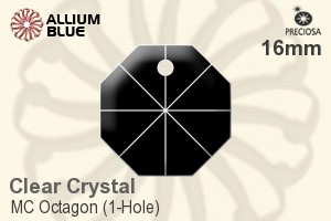 Preciosa MC Octagon (1-Hole) (2571) 16mm - Clear Crystal