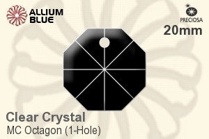 Preciosa MC Octagon (1-Hole) (2571) 20mm - Clear Crystal