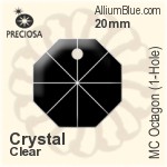Preciosa MC Octagon (1-Hole) (2571) 20mm - Clear Crystal