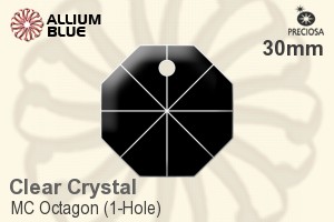Preciosa MC Octagon (1-Hole) (2571) 30mm - Clear Crystal - Click Image to Close
