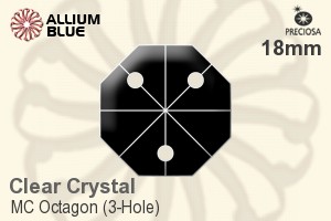 Preciosa MC Octagon (3-Hole) (2572) 18mm - Clear Crystal - Haga Click en la Imagen para Cerrar