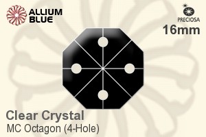 Preciosa MC Octagon (4-Hole) (2573) 16mm - Clear Crystal - 關閉視窗 >> 可點擊圖片