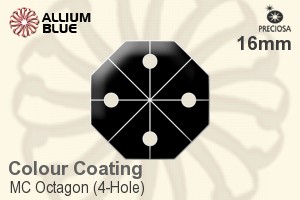 Preciosa MC Octagon (4-Hole) (2573) 16mm - Colour Coating - Haga Click en la Imagen para Cerrar