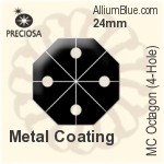 Preciosa MC Octagon (4-Hole) (2573) 24mm - Metal Coating