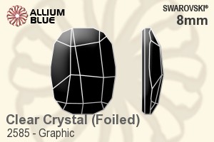 Swarovski Graphic Flat Back No-Hotfix (2585) 8mm - Clear Crystal With Platinum Foiling - Click Image to Close