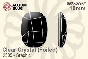 Swarovski Graphic Flat Back No-Hotfix (2585) 10mm - Clear Crystal With Platinum Foiling - Haga Click en la Imagen para Cerrar