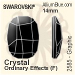 Swarovski Graphic Flat Back No-Hotfix (2585) 14mm - Crystal Effect With Platinum Foiling