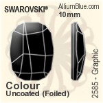 スワロフスキー Graphic ラインストーン (2585) 10mm - カラー 裏面プラチナフォイル