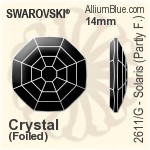 施華洛世奇 Solaris (局部磨砂) 平底石 (2611/G) 14mm - 透明白色 白金水銀底