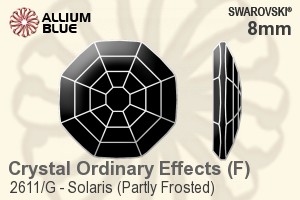 スワロフスキー Solaris (Partly Frosted) ラインストーン (2611/G) 8mm - クリスタル エフェクト 裏面プラチナフォイル - ウインドウを閉じる