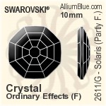 スワロフスキー Solaris (Partly Frosted) ラインストーン (2611/G) 10mm - クリスタル エフェクト 裏面プラチナフォイル