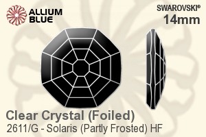 Swarovski Solaris (Partly Frosted) Flat Back Hotfix (2611/G) 14mm - Clear Crystal With Aluminum Foiling - Haga Click en la Imagen para Cerrar