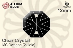 Preciosa MC Octagon (2-Hole) (2611) 12mm - Clear Crystal - Click Image to Close