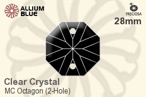 Preciosa MC Octagon (2-Hole) (2611) 28mm - Clear Crystal