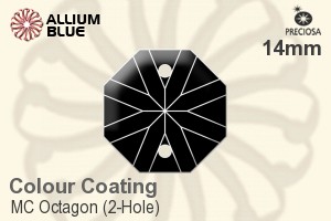 Preciosa MC Octagon (2-Hole) (2611) 14mm - Colour Coating