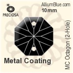 Preciosa MC Octagon (2-Hole) (2611) 10mm - Metal Coating