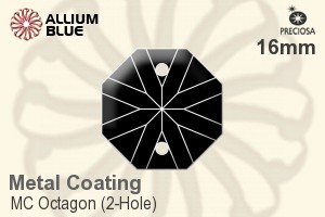 Preciosa MC Octagon (2-Hole) (2611) 16mm - Metal Coating - Haga Click en la Imagen para Cerrar