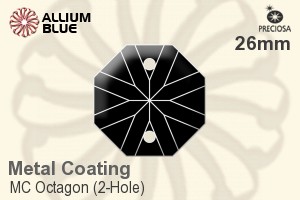 Preciosa MC Octagon (2-Hole) (2611) 26mm - Metal Coating - Haga Click en la Imagen para Cerrar