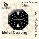 Preciosa MC Octagon (2-Hole) (2611) 26mm - Metal Coating