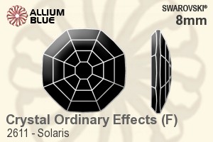 施华洛世奇 Solaris 平底石 (2611) 8mm - 白色（半涂层） 白金水银底 - 关闭视窗 >> 可点击图片