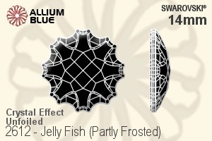 施华洛世奇 Jelly Fish (局部磨砂) 平底石 (2612) 14mm - 白色（半涂层） 无水银底 - 关闭视窗 >> 可点击图片