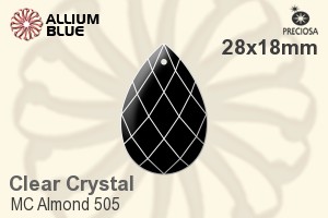 Preciosa MC Almond 505 (2661) 28x18mm - Clear Crystal - 關閉視窗 >> 可點擊圖片