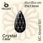 Preciosa MC Almond 501 (2662) 25x13mm - Clear Crystal