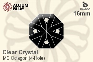 Preciosa MC Octagon (4-Hole) (2665) 16mm - Clear Crystal