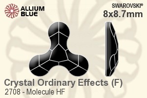スワロフスキー Molecule ラインストーン ホットフィックス (2708) 8x8.7mm - クリスタル エフェクト 裏面アルミニウムフォイル - ウインドウを閉じる