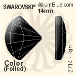 Swarovski Fan Flat Back No-Hotfix (2714) 14mm - Color With Platinum Foiling
