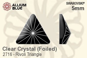 スワロフスキー リボリ Triangle ラインストーン (2716) 5mm - クリスタル 裏面プラチナフォイル - ウインドウを閉じる